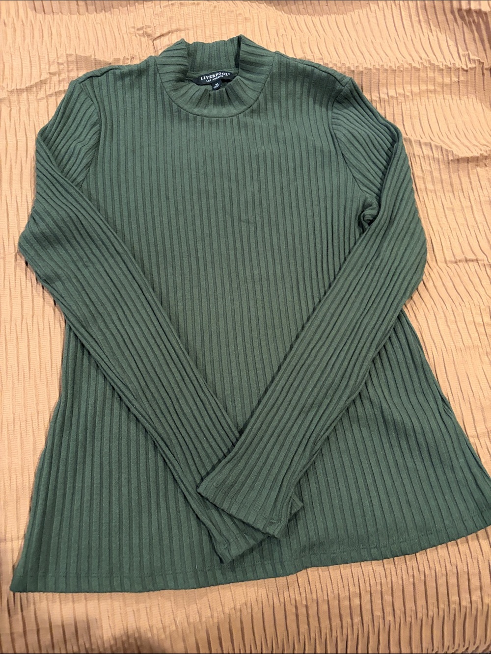 Liverpool Olive Green Ribbed Long Sleeve Tee